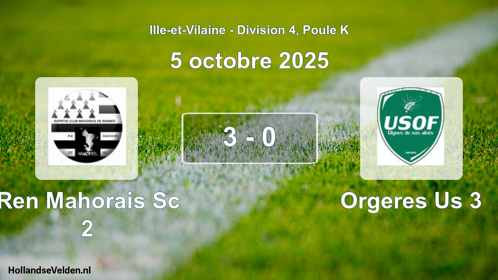 Gespeelde wedstrijd: Ren Mahorais Sc 2 - Orgeres Us 3 3 - 0 (5 octobre 2025)