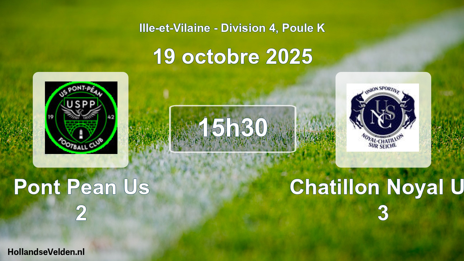 Geplande wedstrijd: Pont Pean Us 2 - Chatillon Noyal Us 3 (19 octobre 2025)
