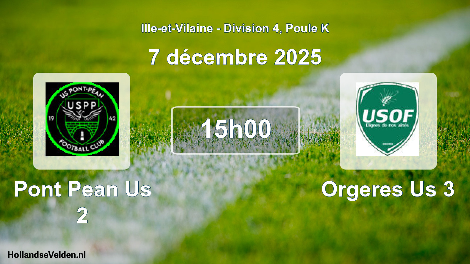 Scheduled Match: Pont Pean Us 2 - Orgeres Us 3 (7 December 2025)