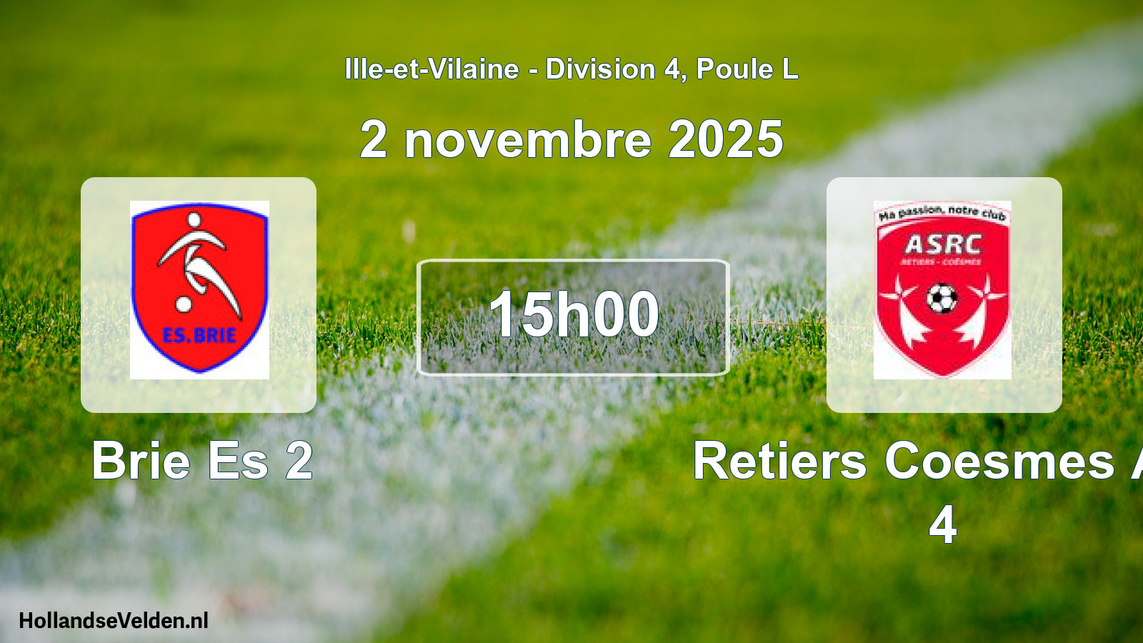 Geplande wedstrijd: Brie Es 2 - Retiers Coesmes As 4 (2 novembre 2025)