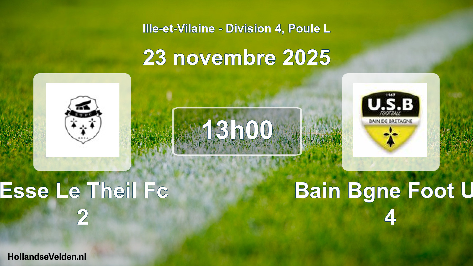 Geplande wedstrijd: Esse Le Theil Fc 2 - Bain Bgne Foot Us 4 (23 november 2025)