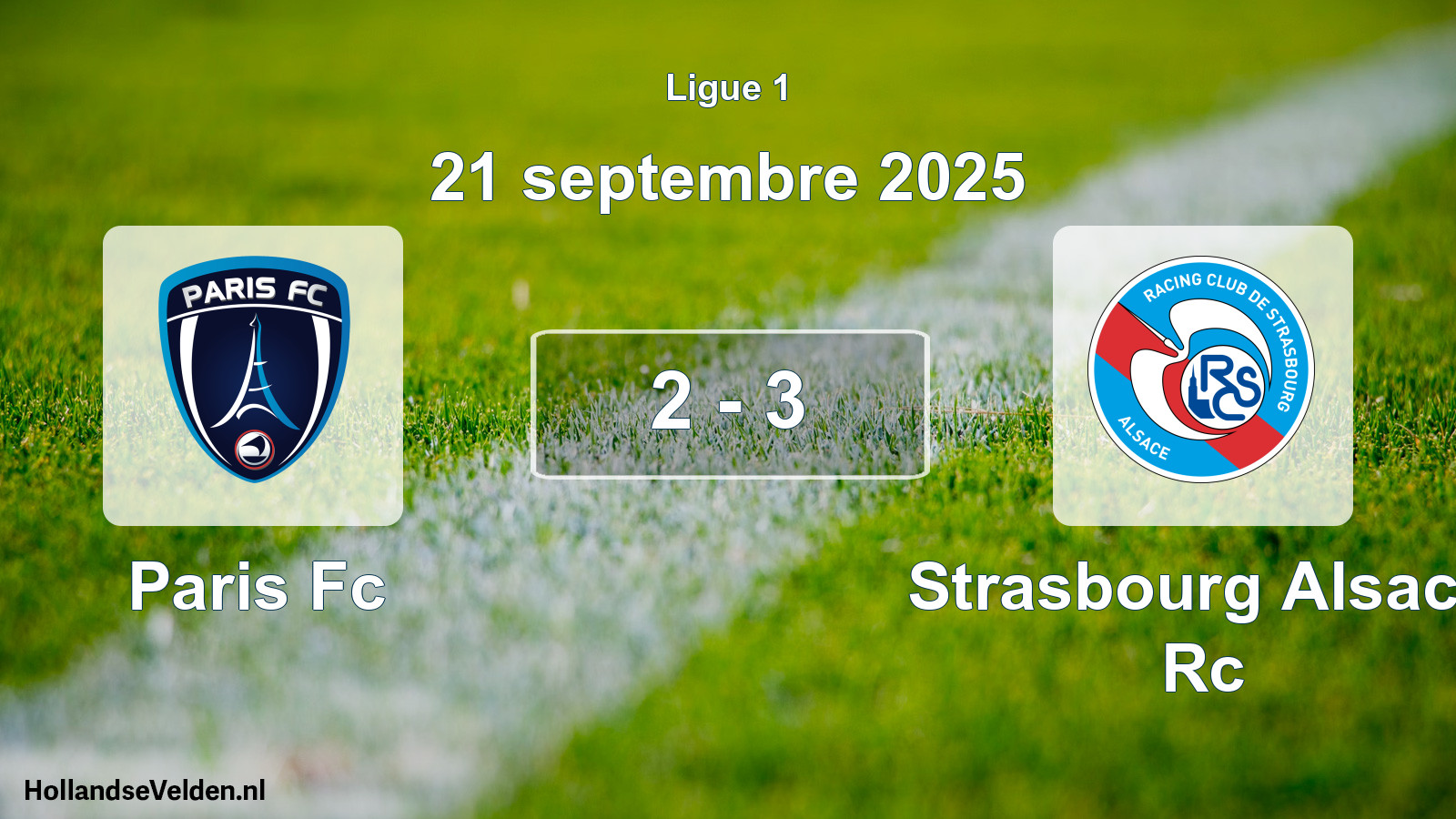 Gespeelde wedstrijd: Paris Fc - Strasbourg Alsace Rc 2 - 3 (21 september 2025)