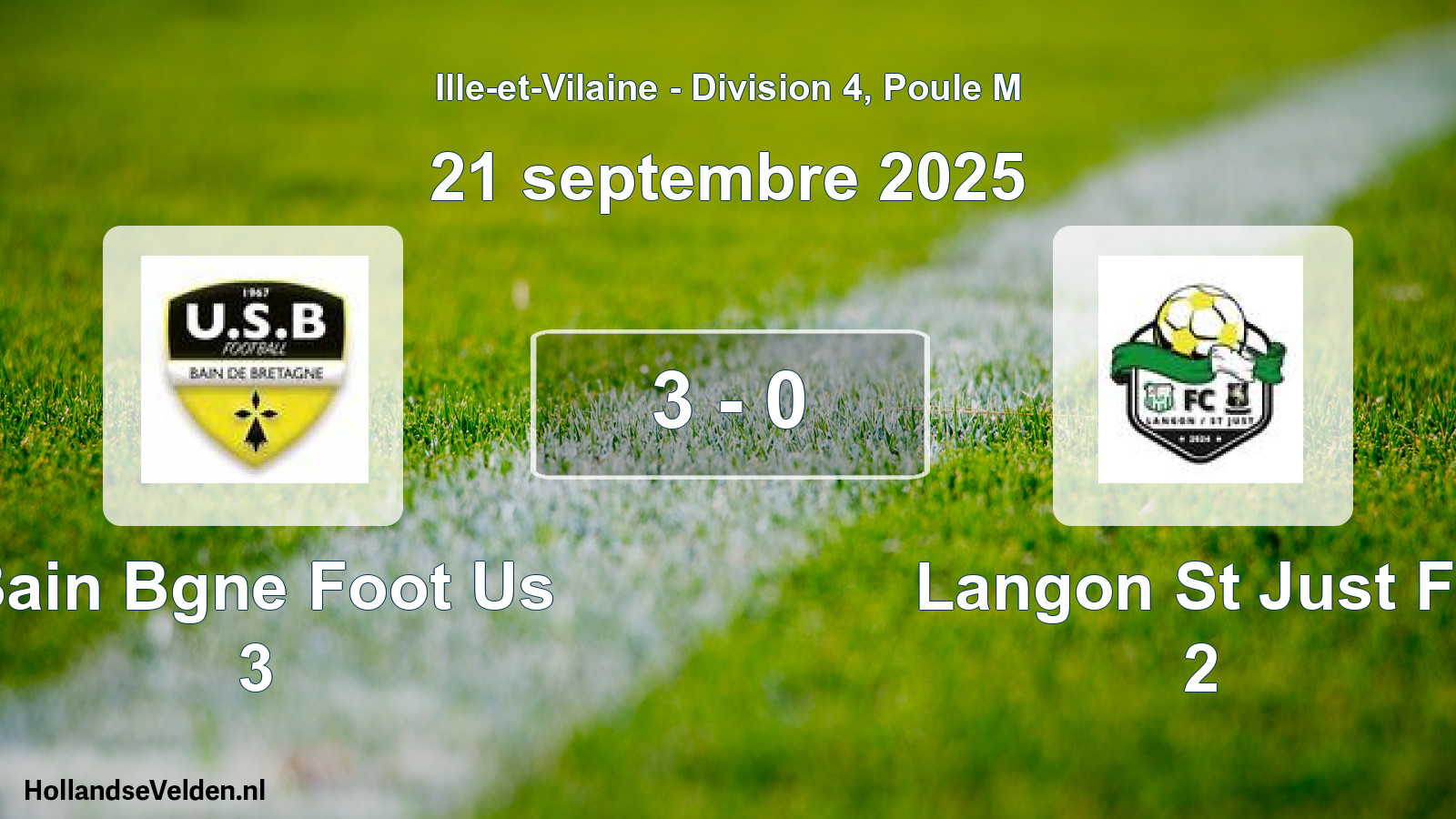 Gespeelde wedstrijd: Bain Bgne Foot Us 3 - Langon St Just Fc 2 3 - 0 (21 september 2025)