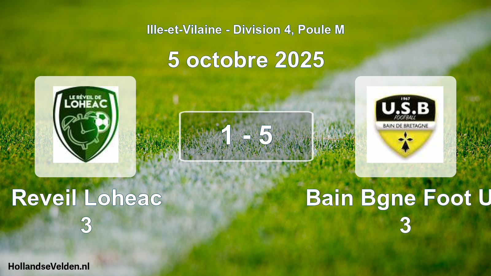 Gespeelde wedstrijd: Reveil Loheac 3 - Bain Bgne Foot Us 3 1 - 5 (5 octobre 2025)