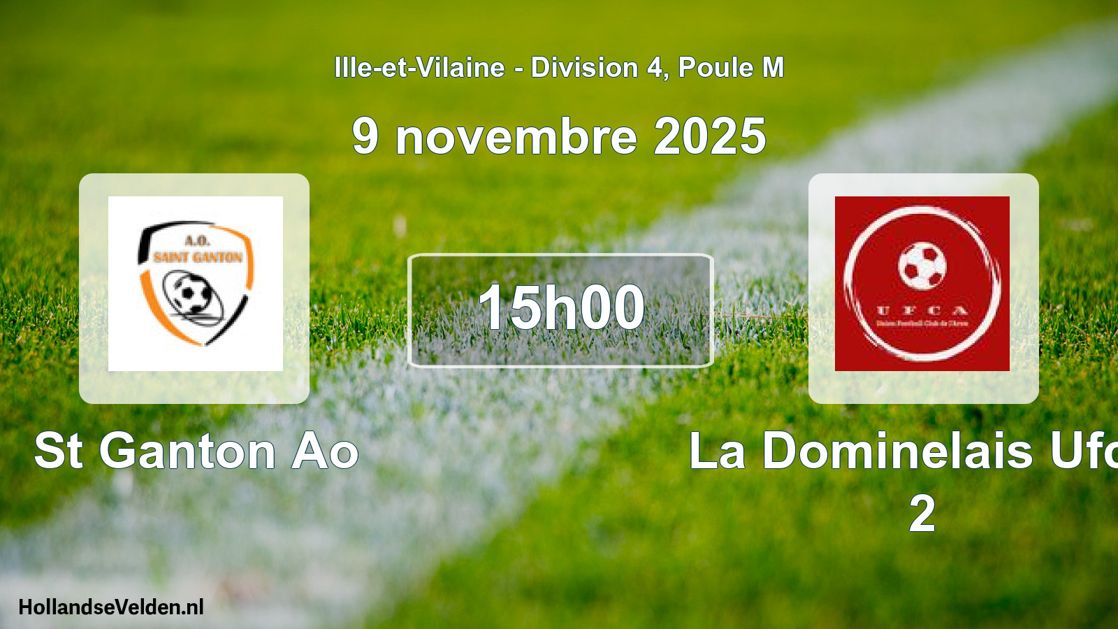 Geplande wedstrijd: St Ganton Ao - La Dominelais Ufca 2 (9 november 2025)