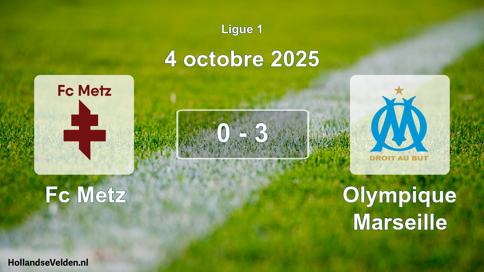 Total number of matches played: Fc Metz - Olympique Marseille 0 - 3 (4 October 2025)