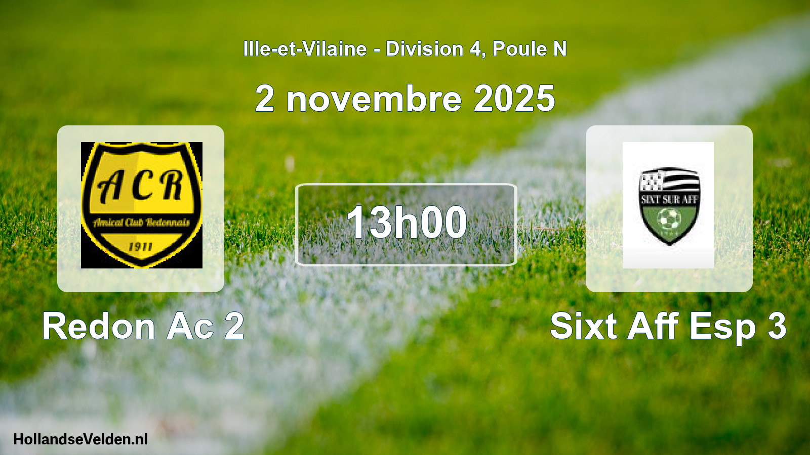 Geplande wedstrijd: Redon Ac 2 - Sixt Aff Esp 3 (2 novembre 2025)