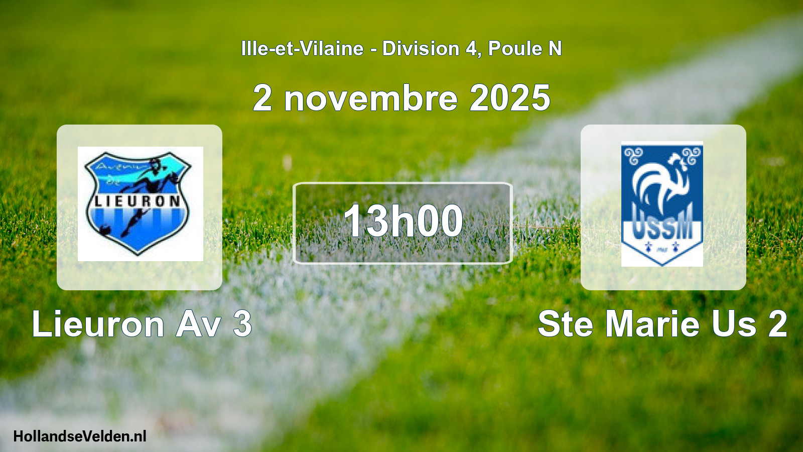 Scheduled Match: Lieuron Av 3 - Ste Marie Us 2 (2 November 2025)