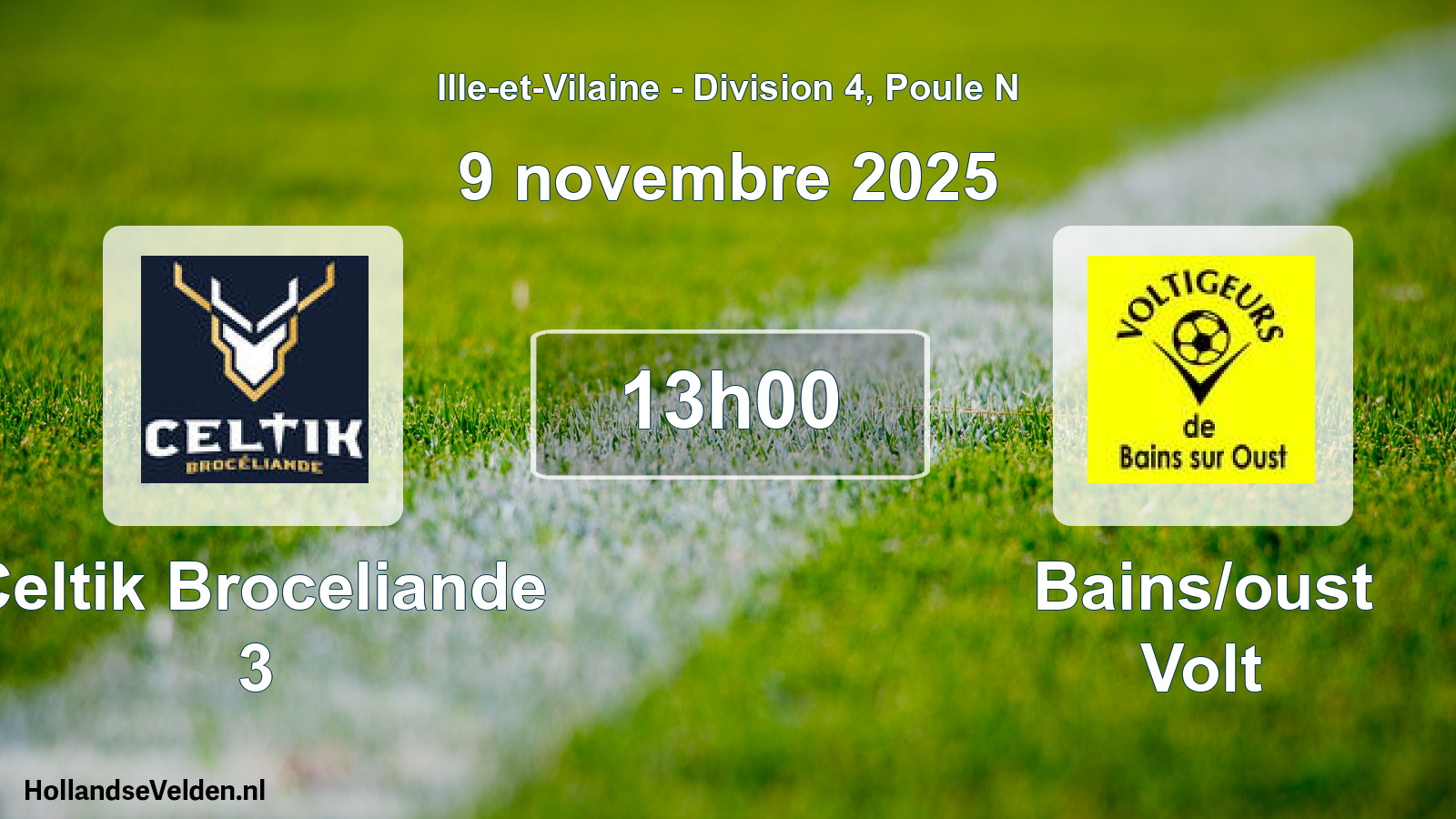 Geplande wedstrijd: Celtik Broceliande 3 - Bains/oust Volt (9 novembre 2025)