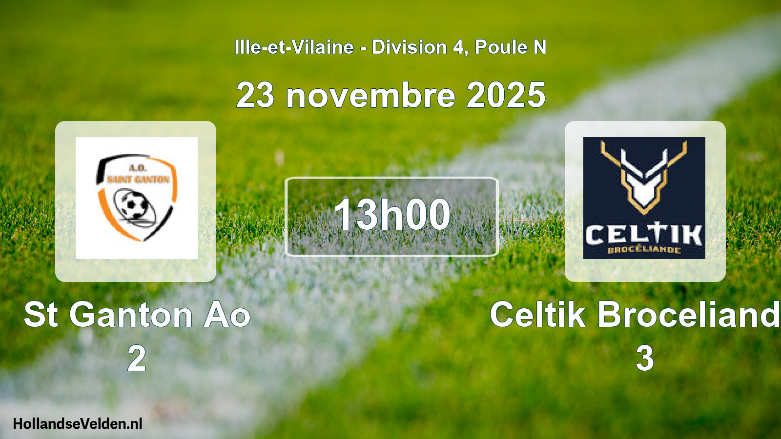 Geplande wedstrijd: St Ganton Ao 2 - Celtik Broceliande 3 (23 novembre 2025)