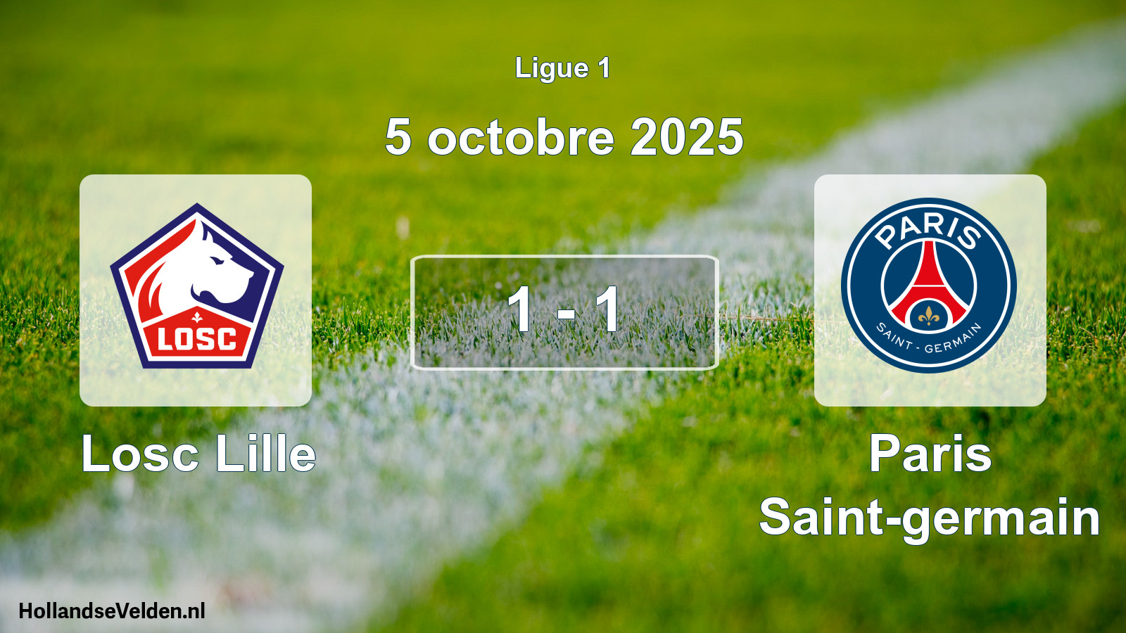 Gespeelde wedstrijd: Losc Lille - Paris Saint-germain 1 - 1 (5 oktober 2025)