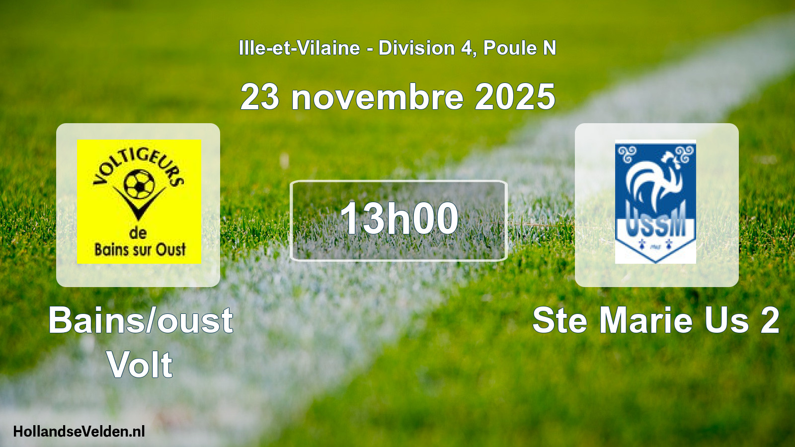 Geplande wedstrijd: Bains/oust Volt - Ste Marie Us 2 (23 novembre 2025)