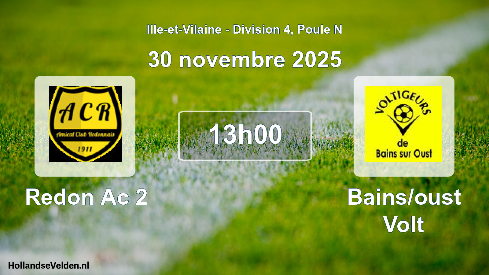 Geplande wedstrijd: Redon Ac 2 - Bains/oust Volt (30 november 2025)