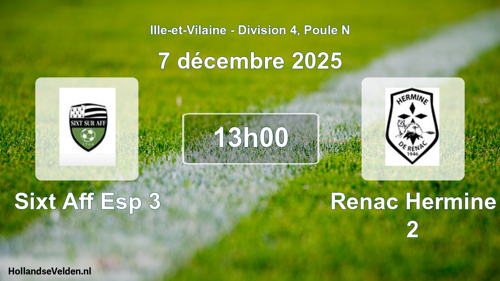 Geplande wedstrijd: Sixt Aff Esp 3 - Renac Hermine 2 (7 december 2025)