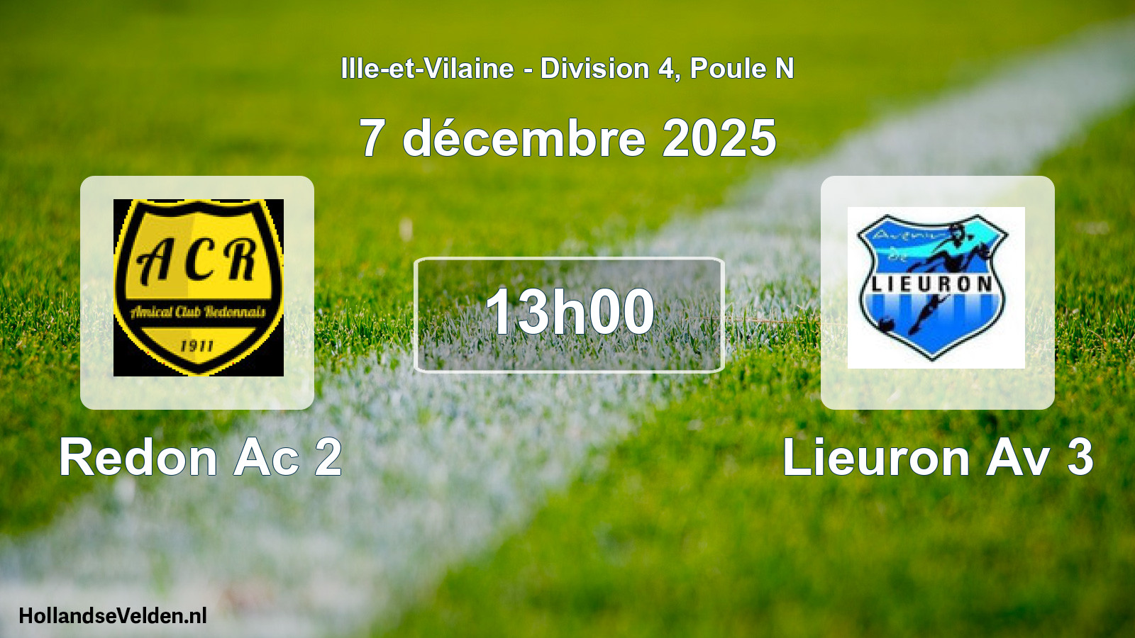 Geplande wedstrijd: Redon Ac 2 - Lieuron Av 3 (7 décembre 2025)