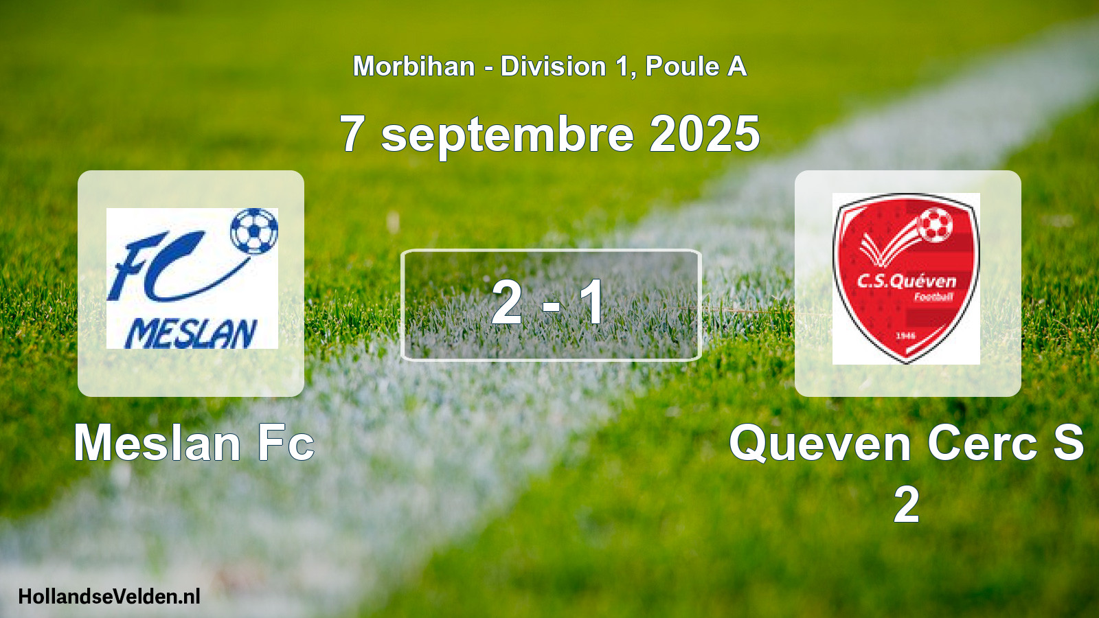 Gespeelde wedstrijd: Meslan Fc - Queven Cerc S 2 2 - 1 (7 septembre 2025)