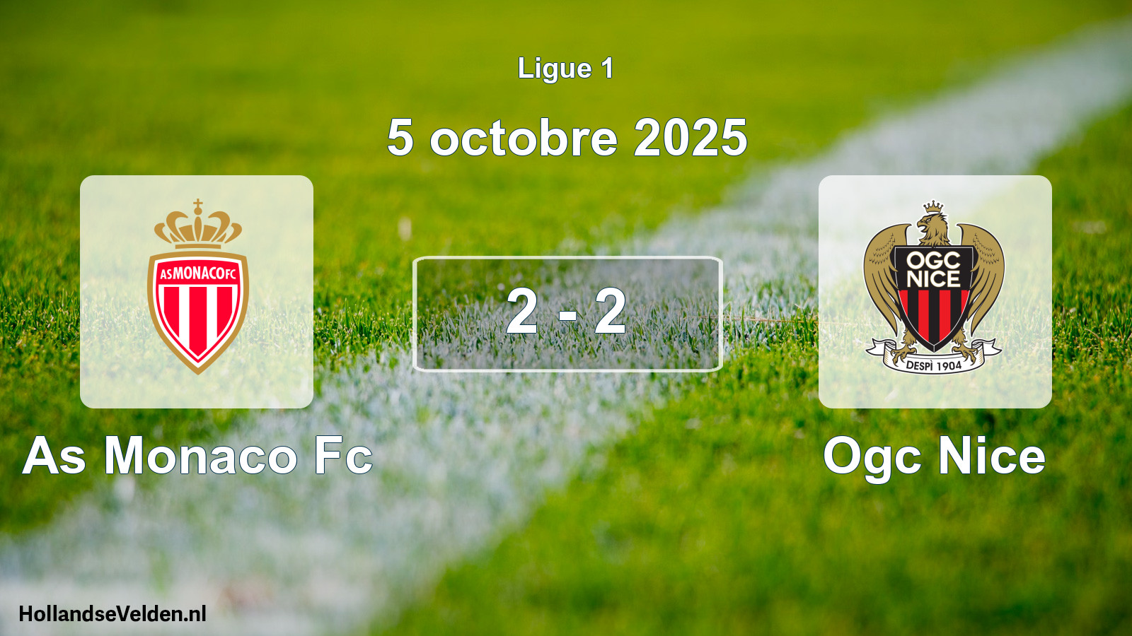 Total number of matches played: As Monaco Fc - Ogc Nice 2 - 2 (5 October 2025)