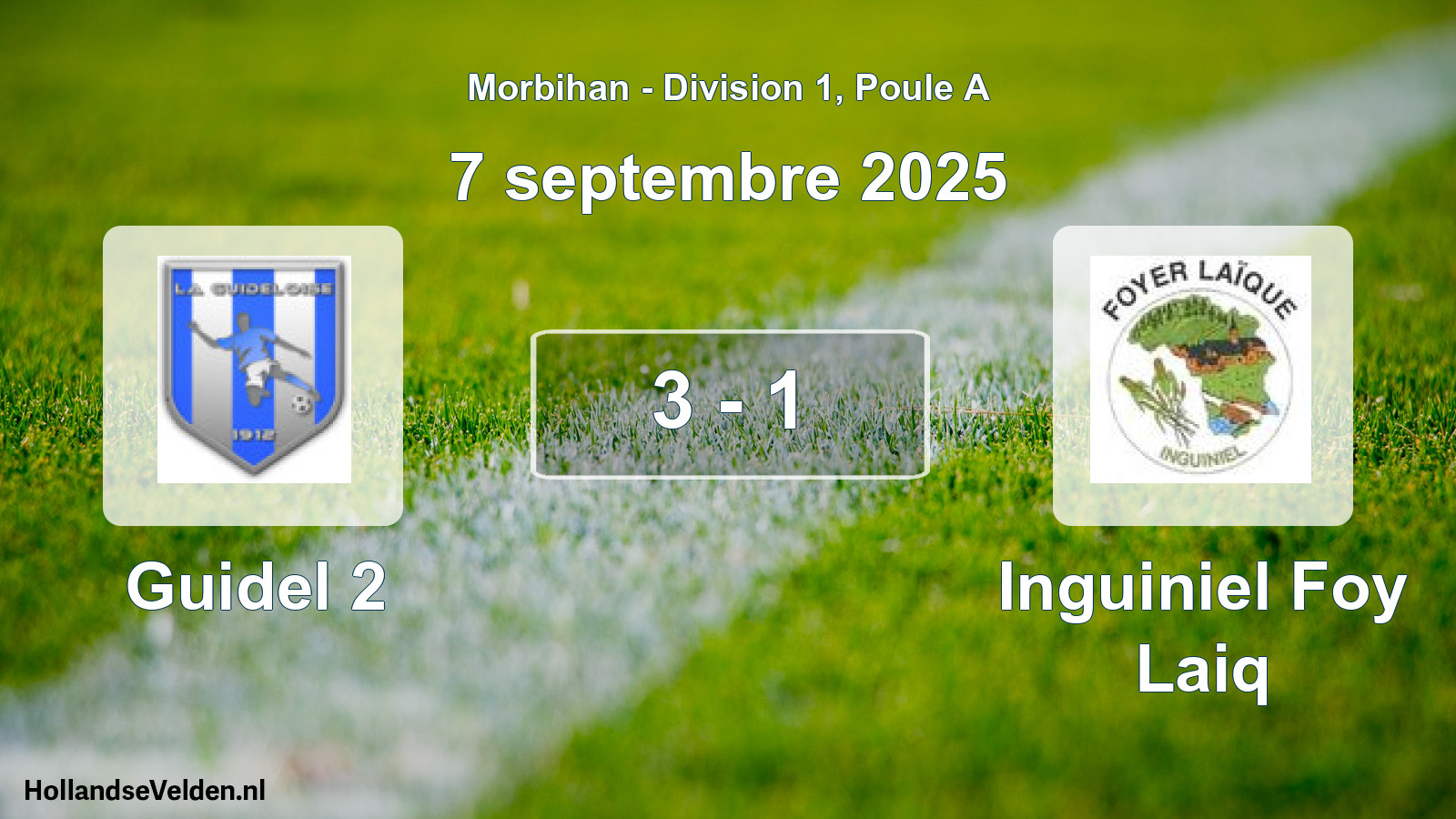 Total number of matches played: Guidel 2 - Inguiniel Foy Laiq 3 - 1 (7 September 2025)