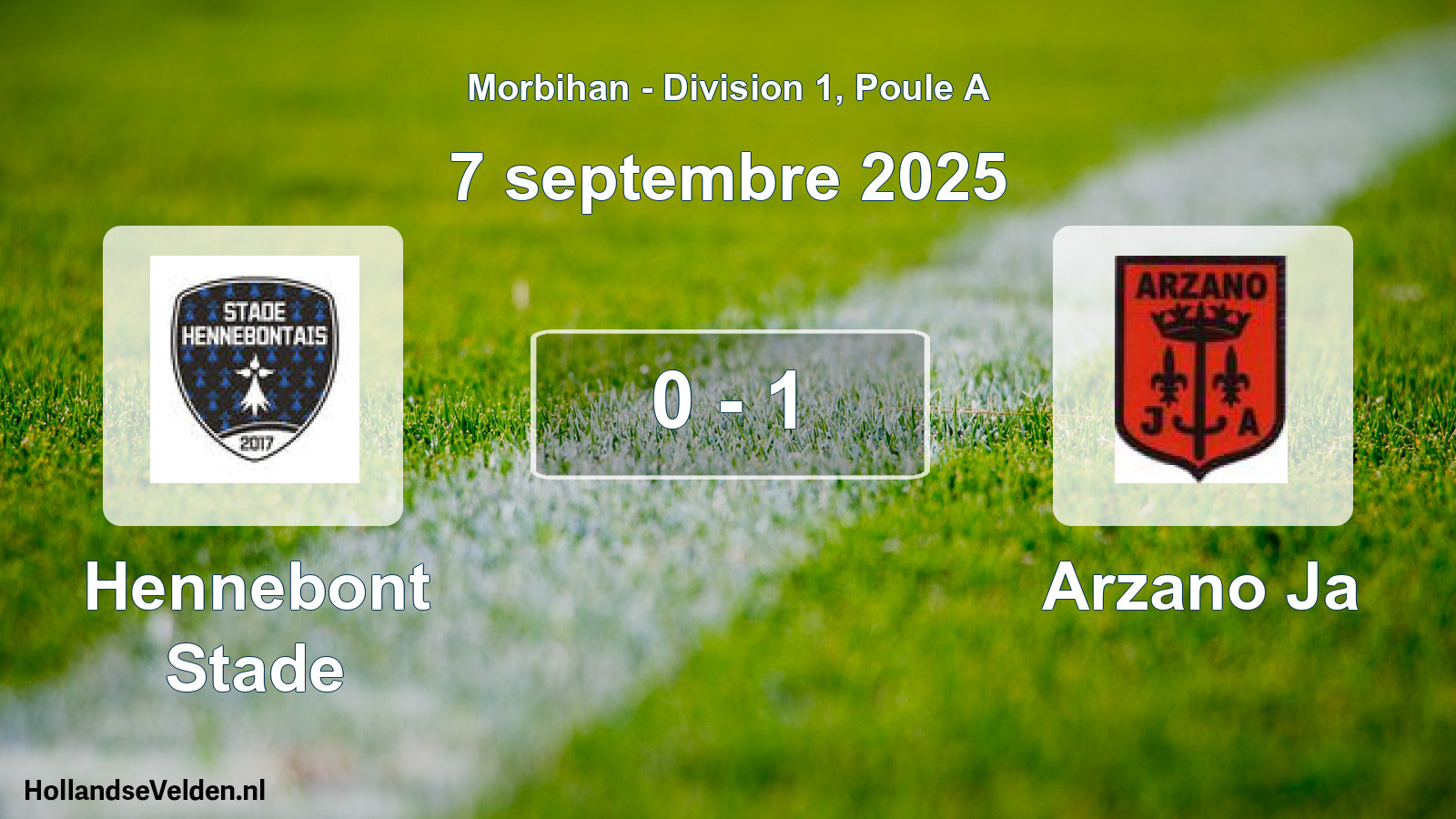 Gespeelde wedstrijd: Hennebont Stade - Arzano Ja 0 - 1 (7 septembre 2025)