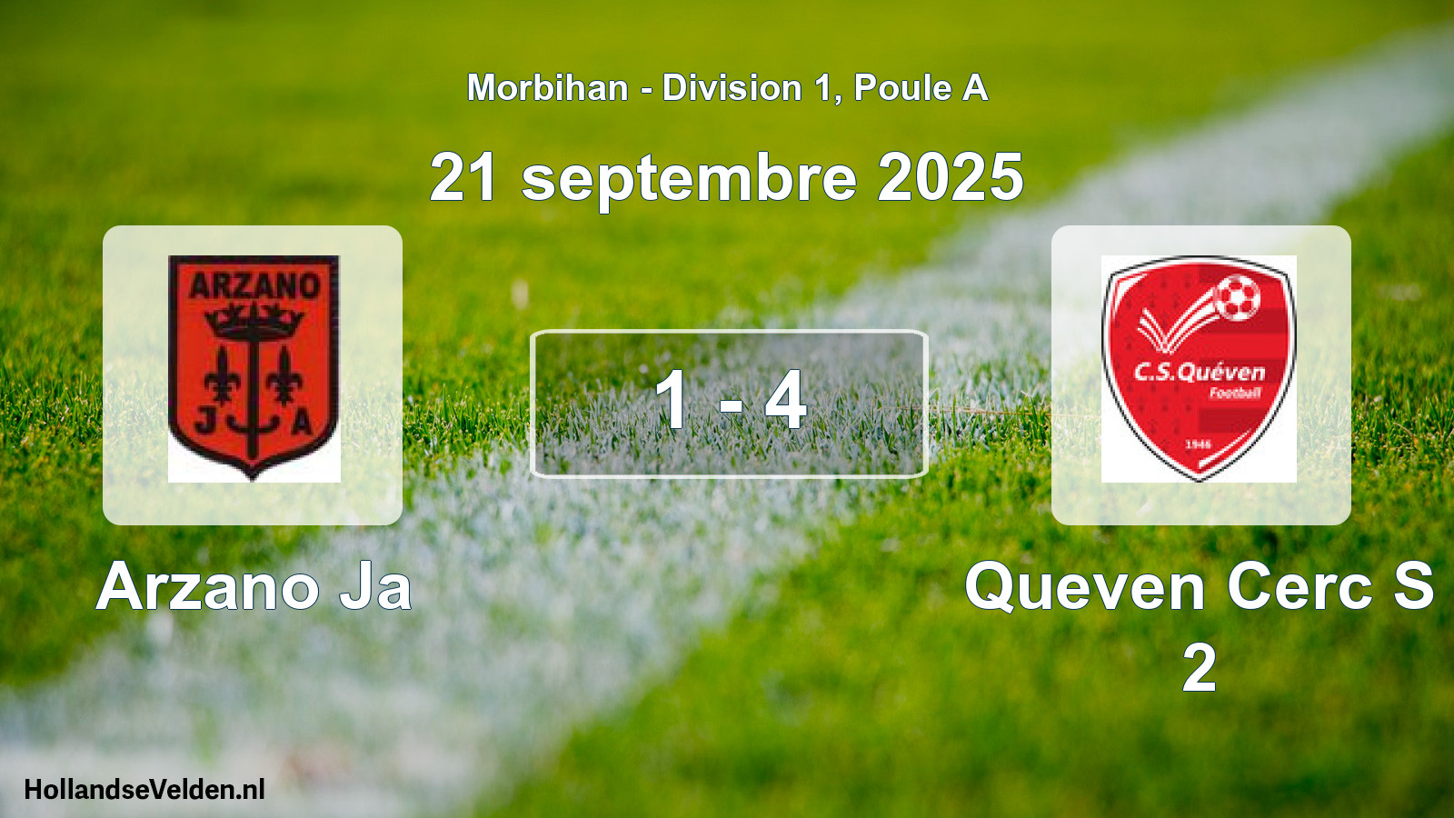 Total number of matches played: Arzano Ja - Queven Cerc S 2 1 - 4 (21 September 2025)