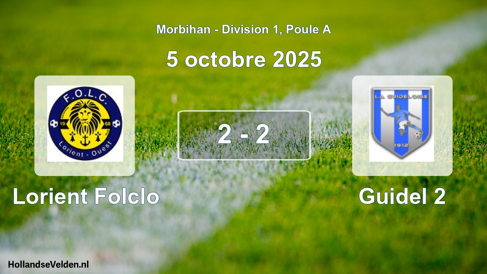 Total number of matches played: Lorient Folclo - Guidel 2 2 - 2 (5 October 2025)