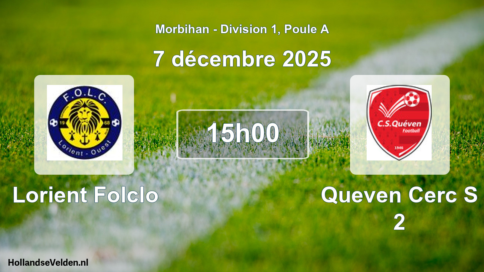 Geplande wedstrijd: Lorient Folclo - Queven Cerc S 2 (7 décembre 2025)