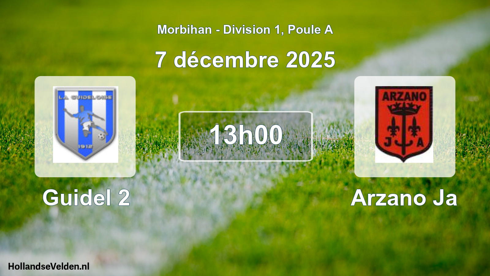 Geplande wedstrijd: Guidel 2 - Arzano Ja (7 décembre 2025)