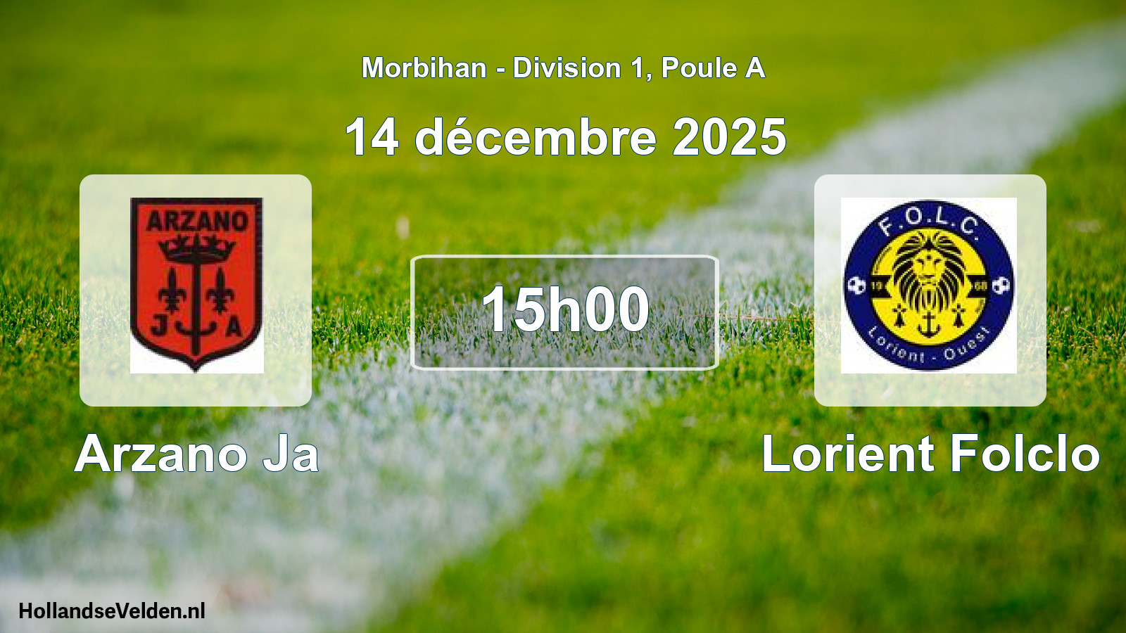 Geplande wedstrijd: Arzano Ja - Lorient Folclo (14 décembre 2025)