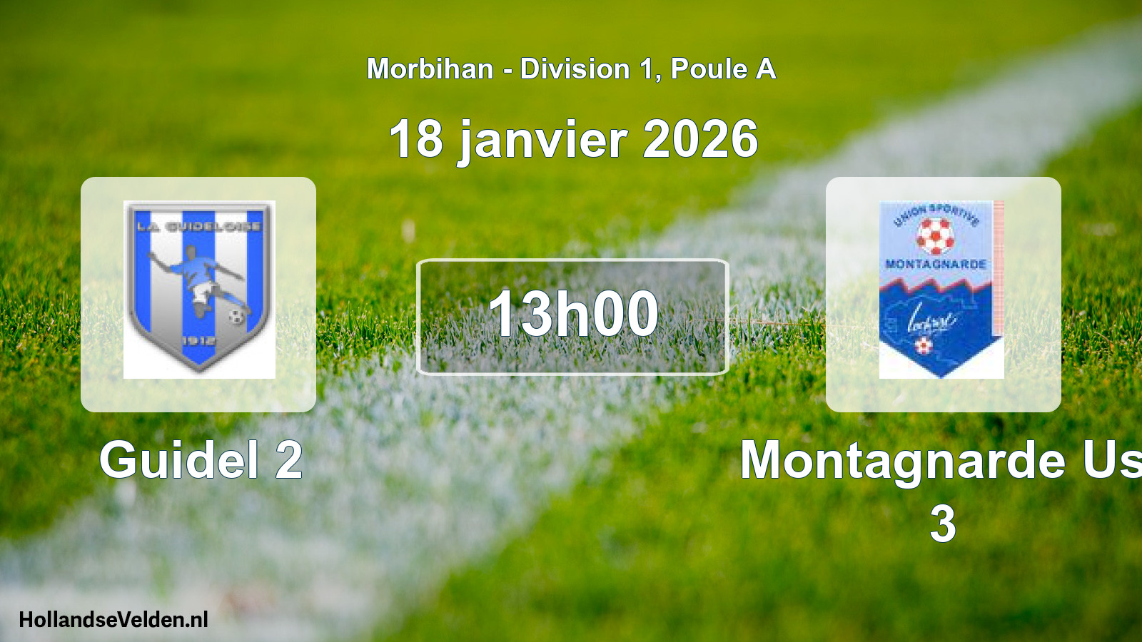 Geplande wedstrijd: Guidel 2 - Montagnarde Us 3 (18 janvier 2026)