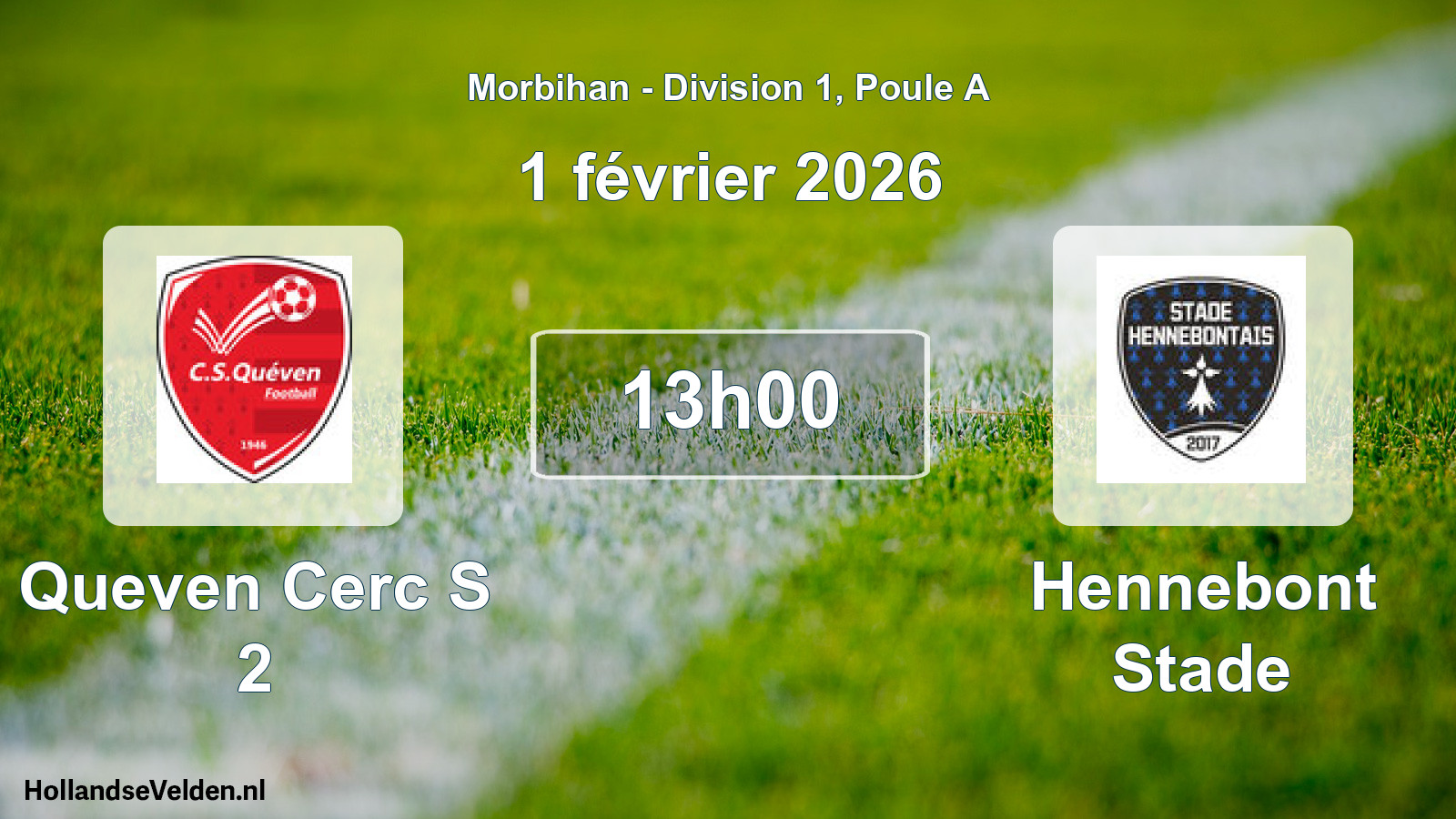 Geplande wedstrijd: Queven Cerc S 2 - Hennebont Stade (1 février 2026)