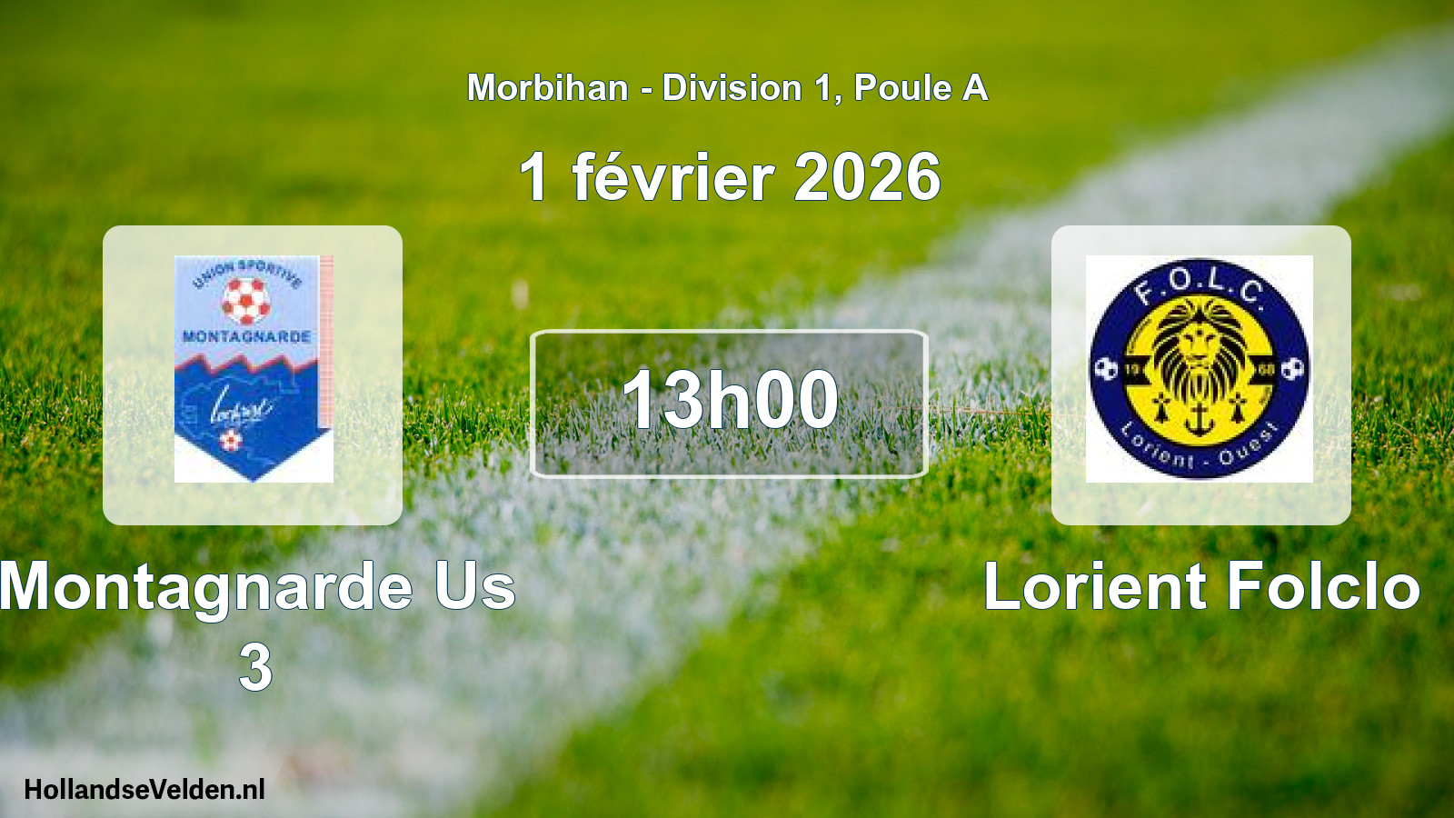 Scheduled Match: Montagnarde Us 3 - Lorient Folclo (1 February 2026)
