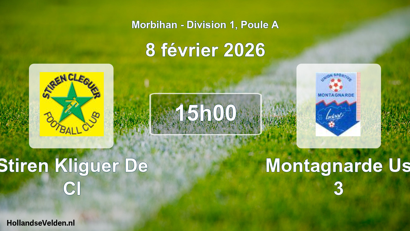 Geplande wedstrijd: Stiren Kliguer De Cl - Montagnarde Us 3 (8 février 2026)