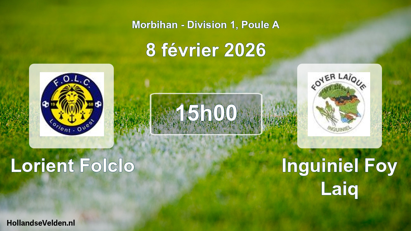 Geplande wedstrijd: Lorient Folclo - Inguiniel Foy Laiq (8 februari 2026)