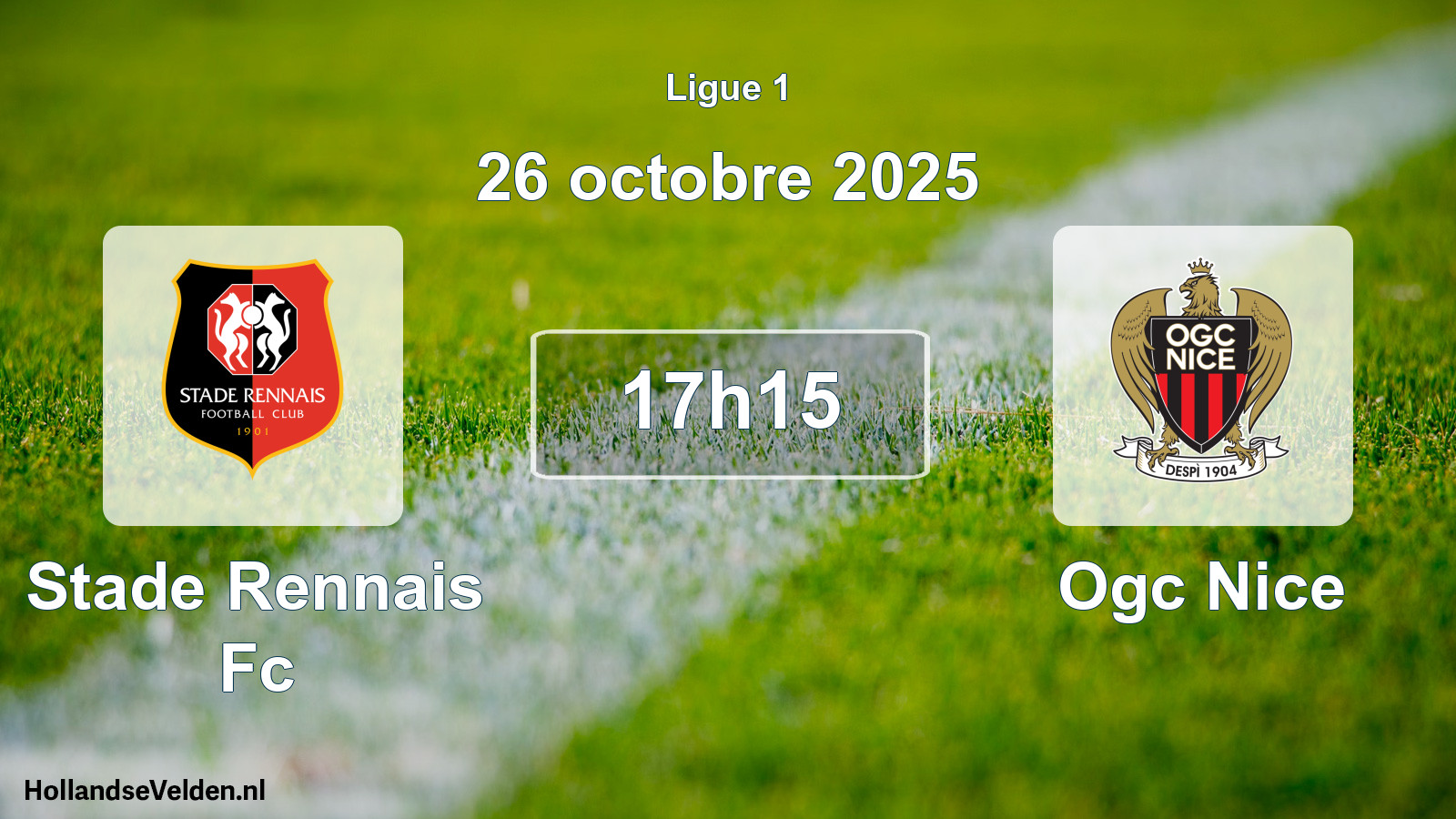 Geplande wedstrijd: Stade Rennais Fc - Ogc Nice (26 oktober 2025)