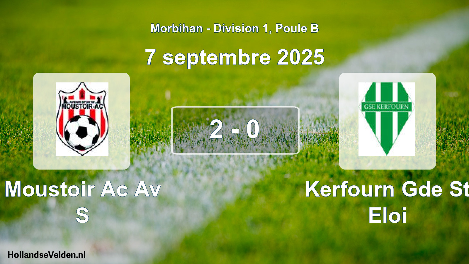 Gespeelde wedstrijd: Moustoir Ac Av S - Kerfourn Gde St Eloi 2 - 0 (7 septembre 2025)