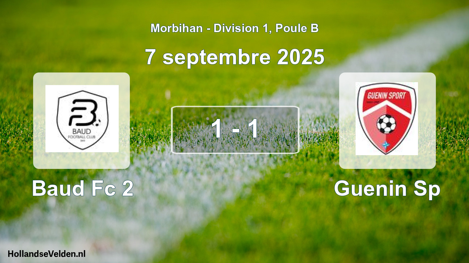 Gespeelde wedstrijd: Baud Fc 2 - Guenin Sp 1 - 1 (7 septembre 2025)