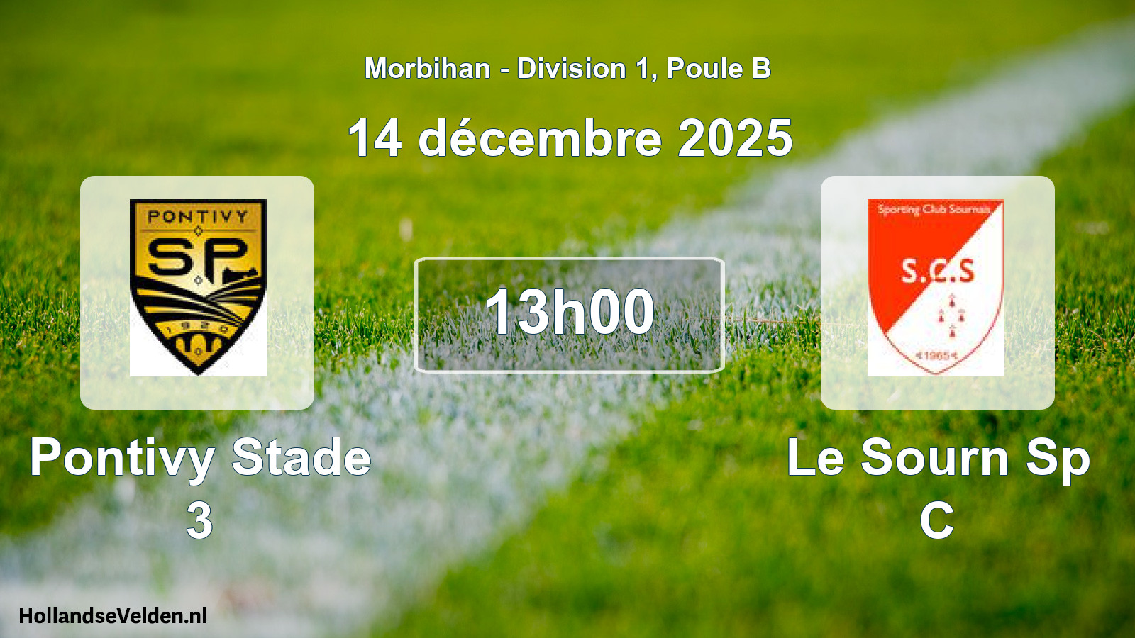Geplande wedstrijd: Pontivy Stade 3 - Le Sourn Sp C (14 décembre 2025)