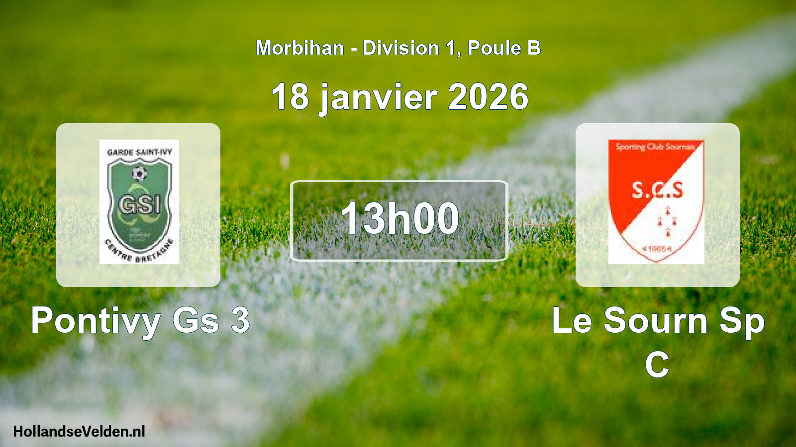 Geplande wedstrijd: Pontivy Gs 3 - Le Sourn Sp C (18 janvier 2026)