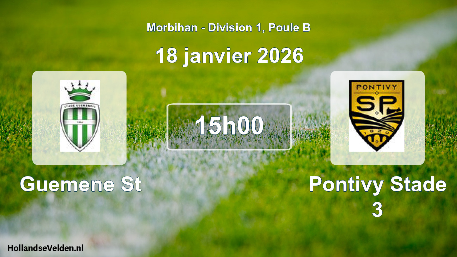 Geplande wedstrijd: Guemene St - Pontivy Stade 3 (18 janvier 2026)