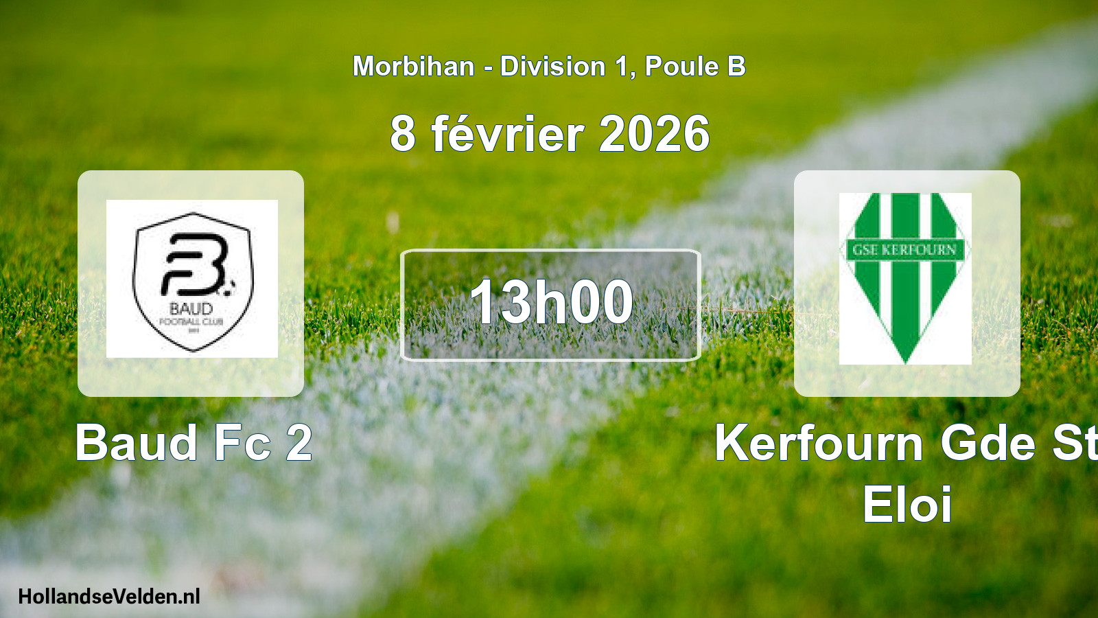 Geplande wedstrijd: Baud Fc 2 - Kerfourn Gde St Eloi (8 februari 2026)