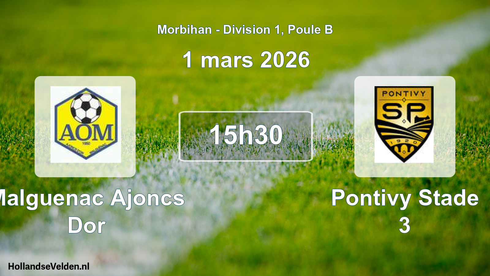 Scheduled Match: Malguenac Ajoncs Dor - Pontivy Stade 3 (1 March 2026)
