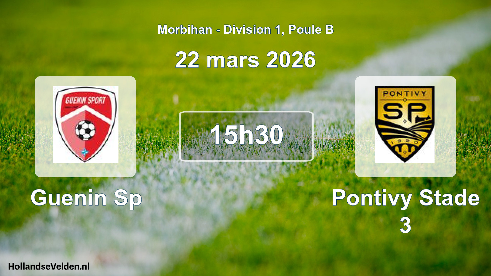 Geplande wedstrijd: Guenin Sp - Pontivy Stade 3 (22 mars 2026)