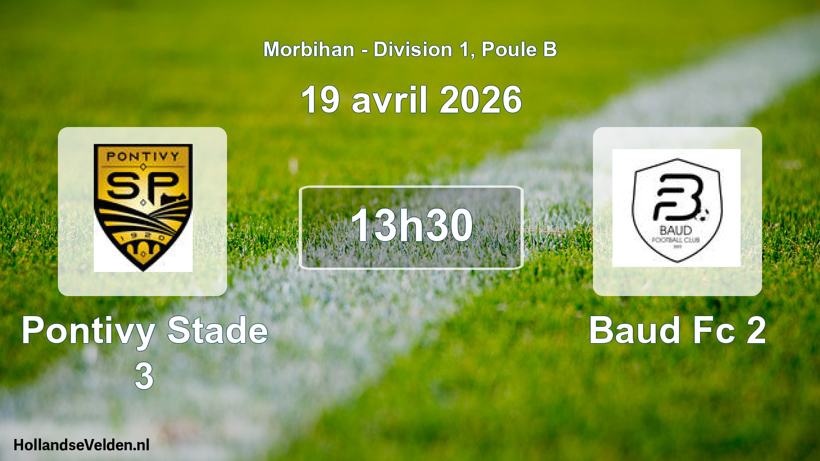 Geplande wedstrijd: Pontivy Stade 3 - Baud Fc 2 (19 avril 2026)