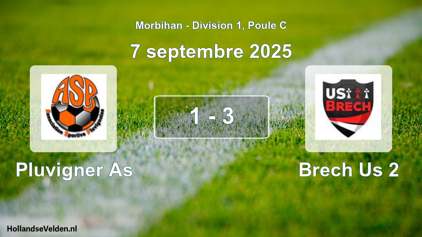 Total number of matches played: Pluvigner As - Brech Us 2 1 - 3 (7 September 2025)
