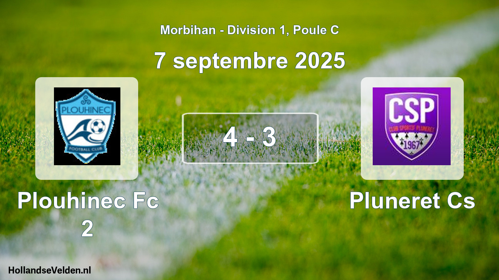 Gespeelde wedstrijd: Plouhinec Fc 2 - Pluneret Cs 4 - 3 (7 septembre 2025)