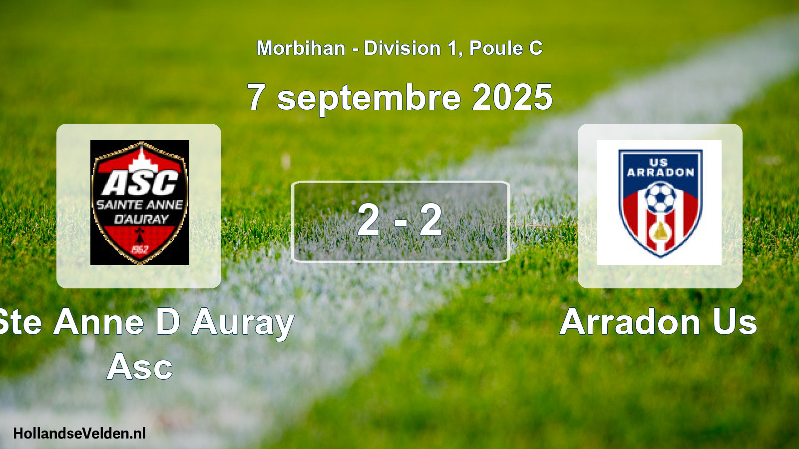 Gespeelde wedstrijd: Ste Anne D Auray Asc - Arradon Us 2 - 2 (7 septembre 2025)