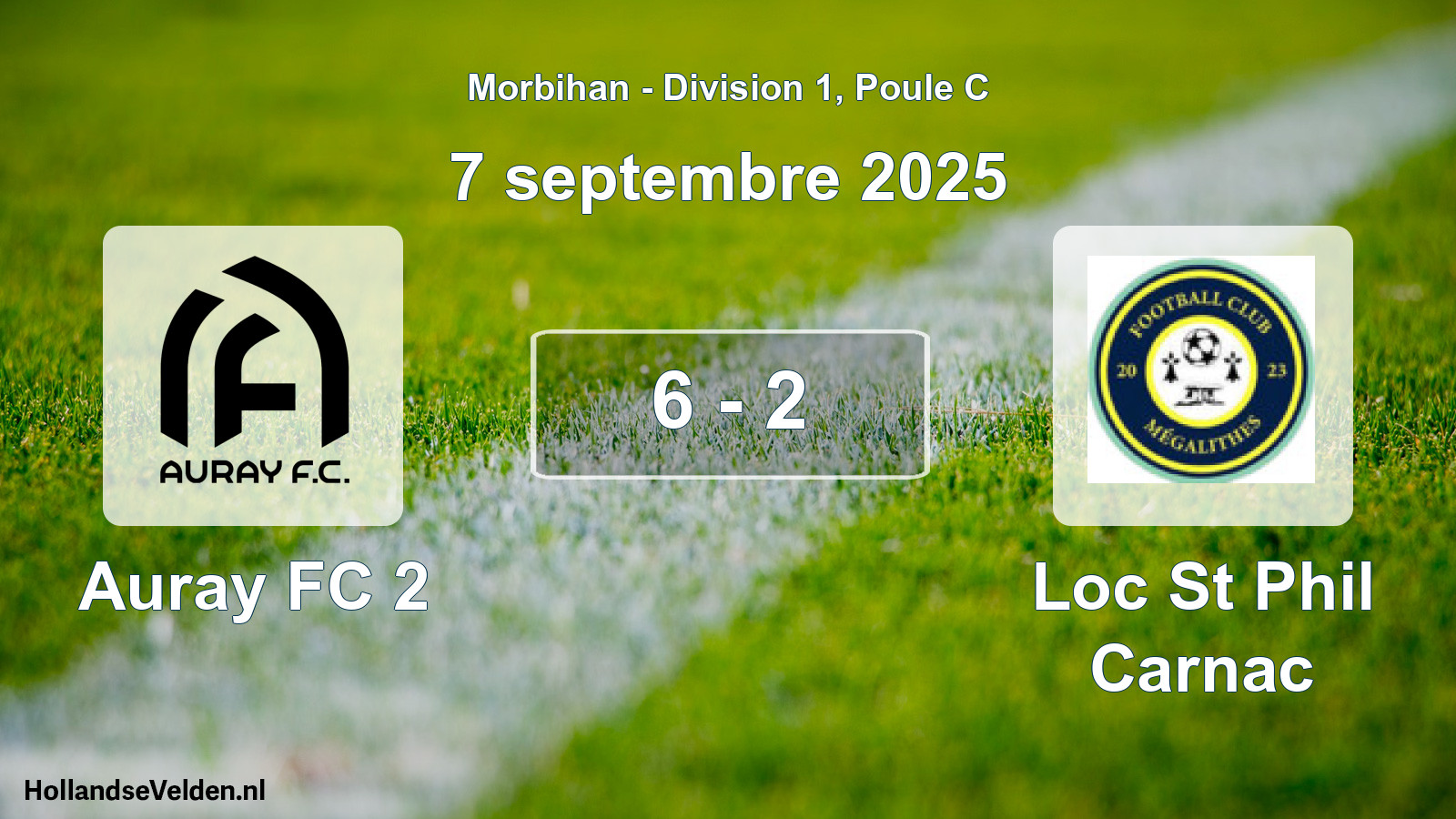 Gespeelde wedstrijd: Auray FC 2 - Loc St Phil Carnac 6 - 2 (7 september 2025)