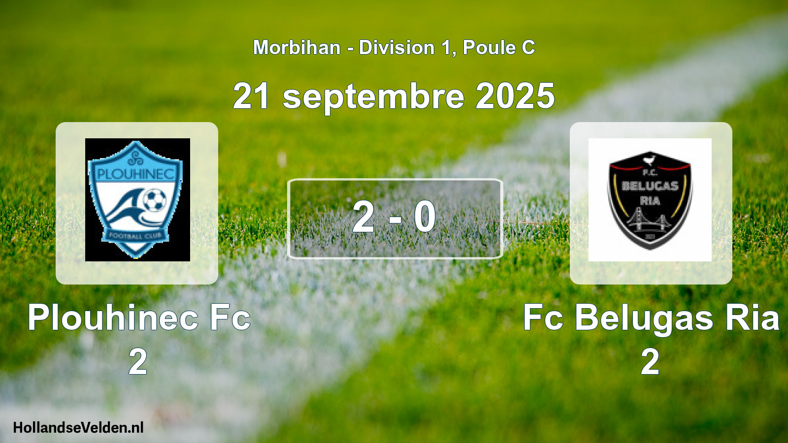 Gespeelde wedstrijd: Plouhinec Fc 2 - Fc Belugas Ria 2 2 - 0 (21 septembre 2025)