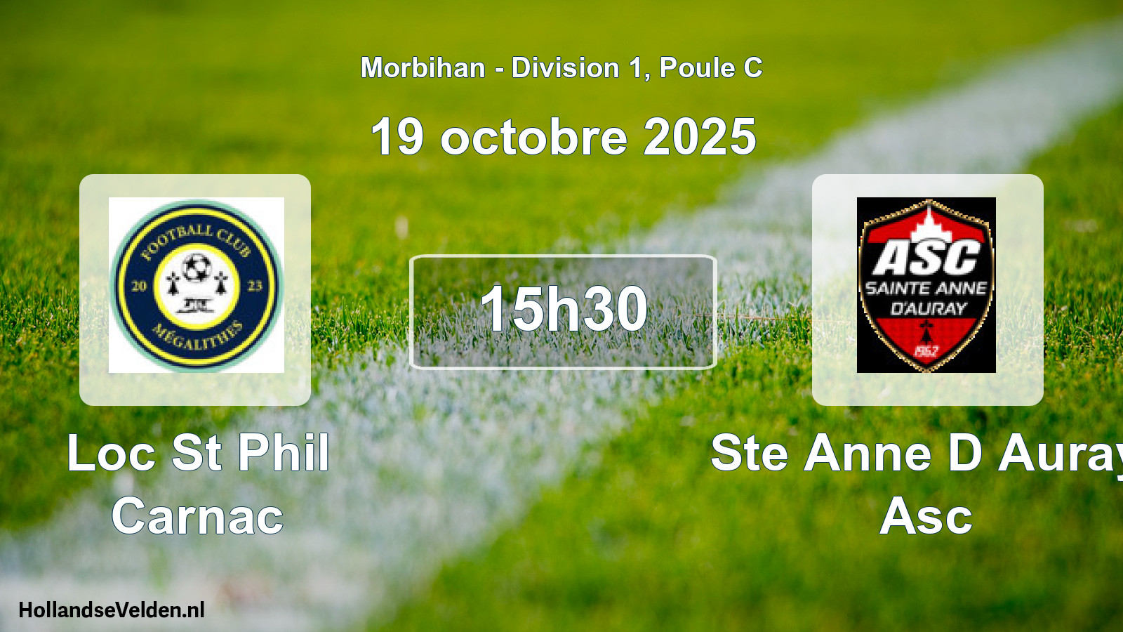 Geplande wedstrijd: Loc St Phil Carnac - Ste Anne D Auray Asc (19 oktober 2025)