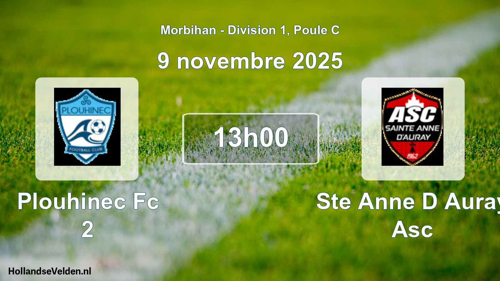 Geplande wedstrijd: Plouhinec Fc 2 - Ste Anne D Auray Asc (9 novembre 2025)